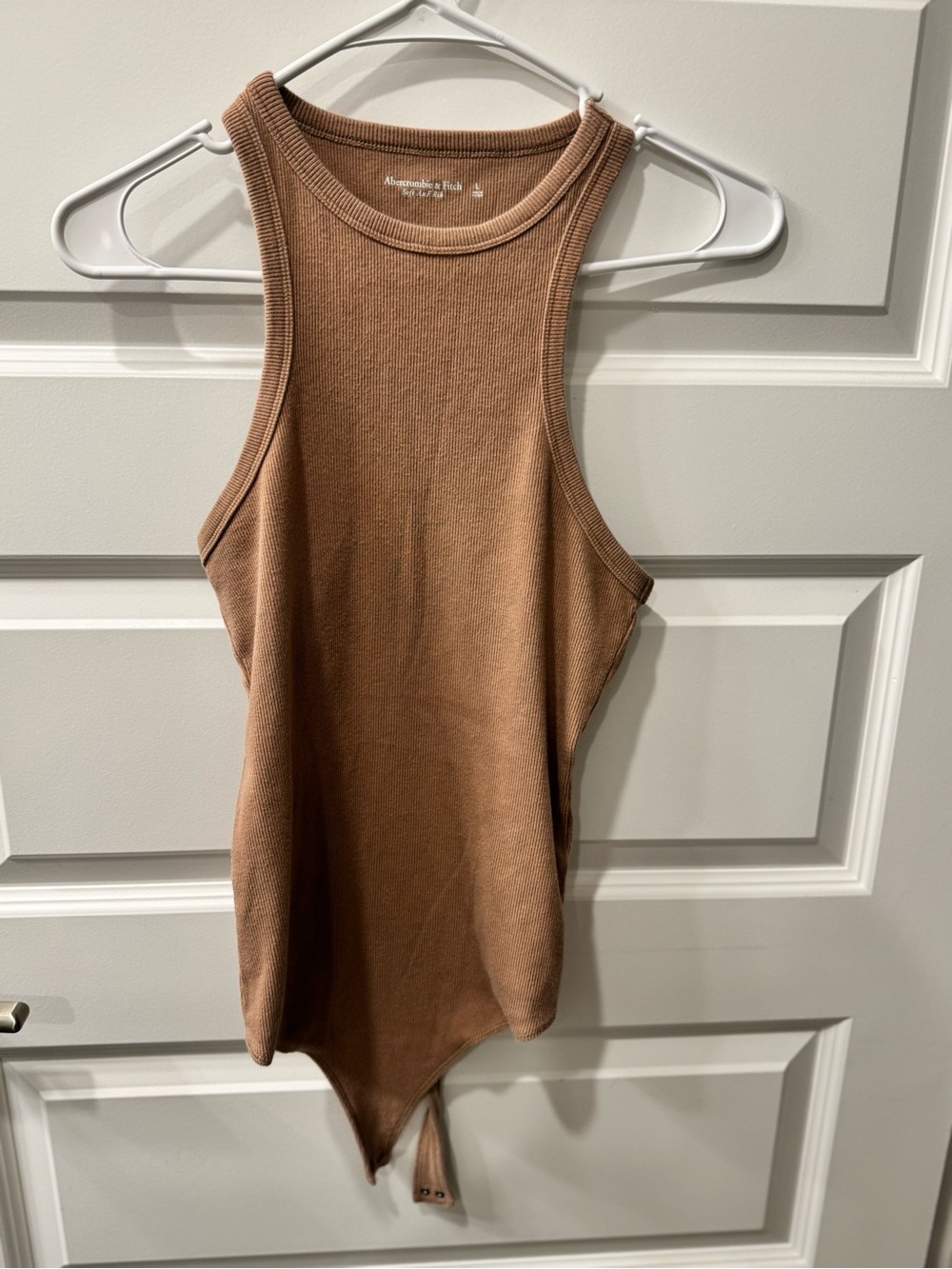 Abercrombie & Fitch Ribbed Tank Bodysuit - Camel Brown